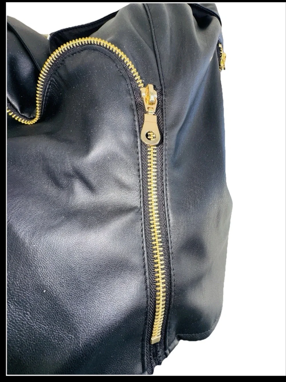 Ashley Stewart Curvy Girl Faux Leather Bustier CropTop Black Gold Hardware 4X - Picture 7 of 15